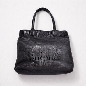 Coach Audrey Perforated Black Patent Leather Tote Bag Pre Owned No Hangtag